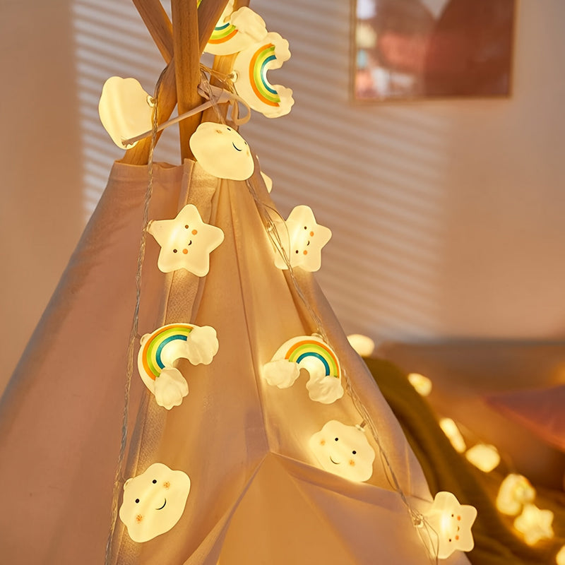 Lămpi LED magice în formă de stele, nori și curcubeu pentru o atmosferă veselă