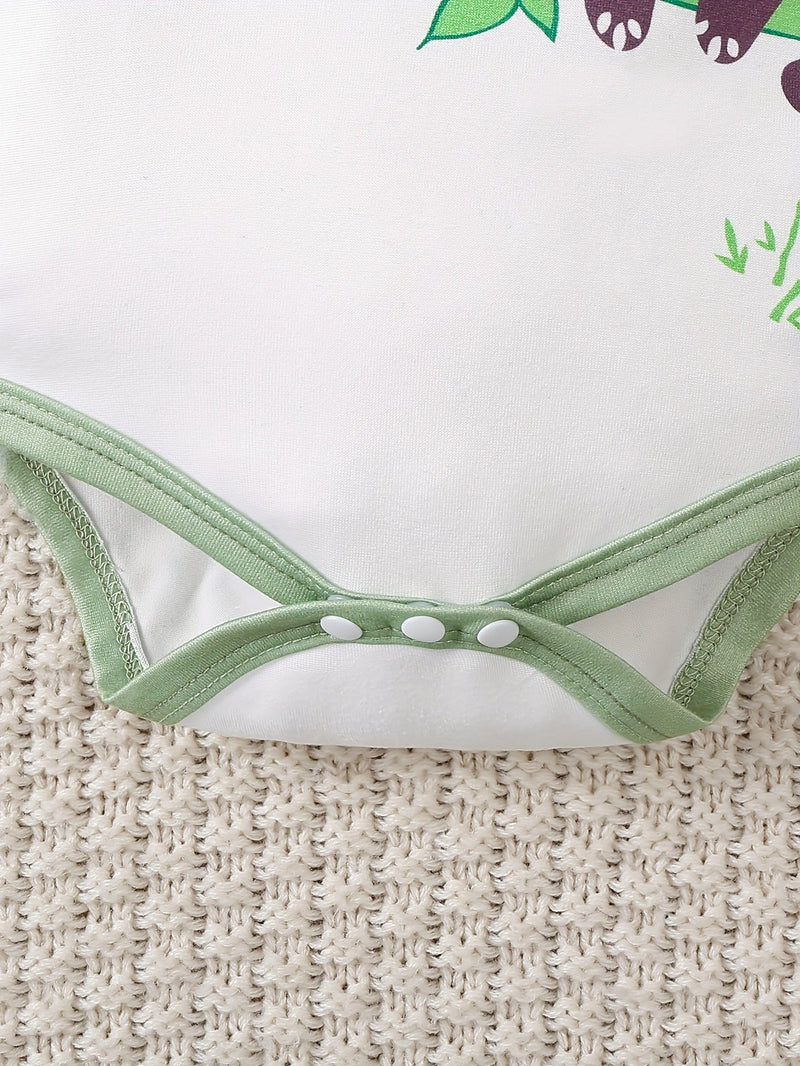 Zestaw Małego Pandusia – Body, Spodnie i Czapka na Przygody na Zewnątrz