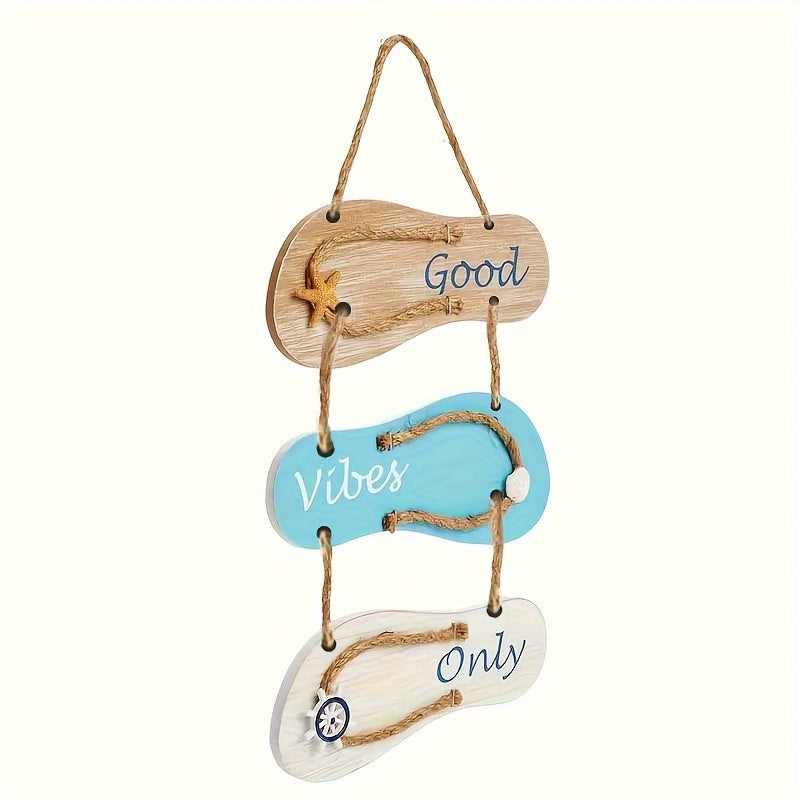 Wooden Wall Decoration Flip-Flop - Nautical Style for a Summer Look