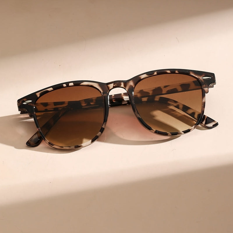 Modne Retro Okulary Przeciwsłoneczne dla Kobiet i Mężczyzn – Wzór Żółwiowy na Plażę i Wakacje