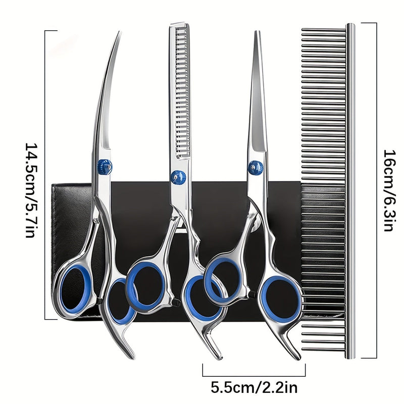 Professional Pet Care Set – Scissors and Comb for Perfect Grooming of Dogs and Cats