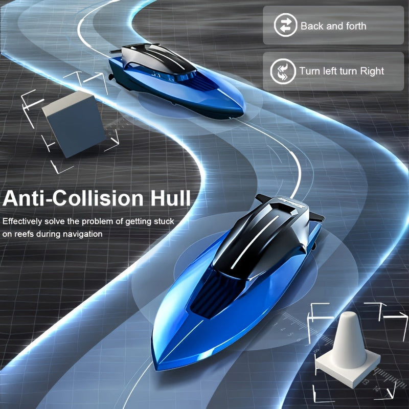 Mini barcă de jucărie acvatică – Controlată de la distanță cu iluminare LED