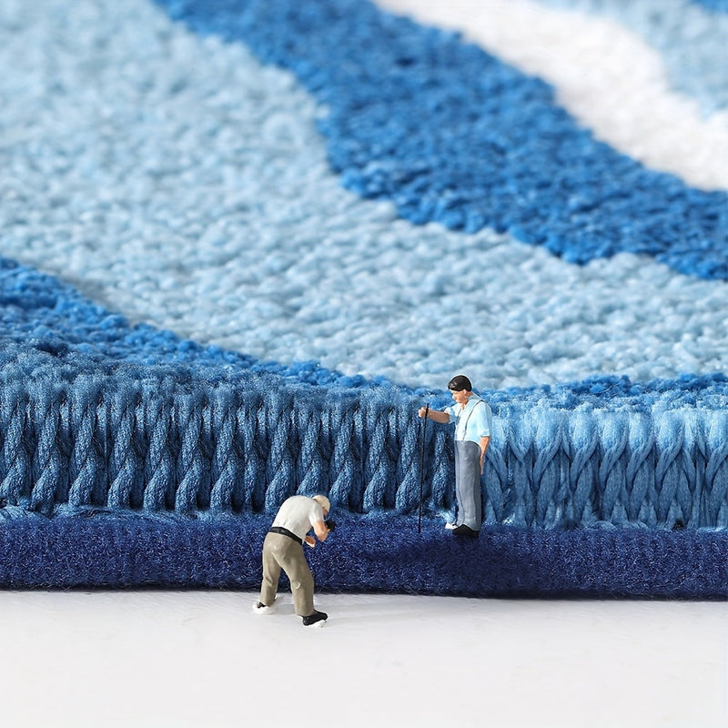 Geometryczny Dywanik Łazienkowy – Absorbujący i Miękki z Antypoślizgowym Spodem