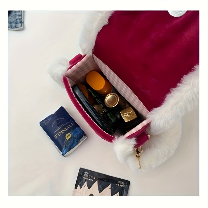 Urocza torebka Crossbody Stitch – Z futerkiem i haftowanym wzorem do codziennego użytku