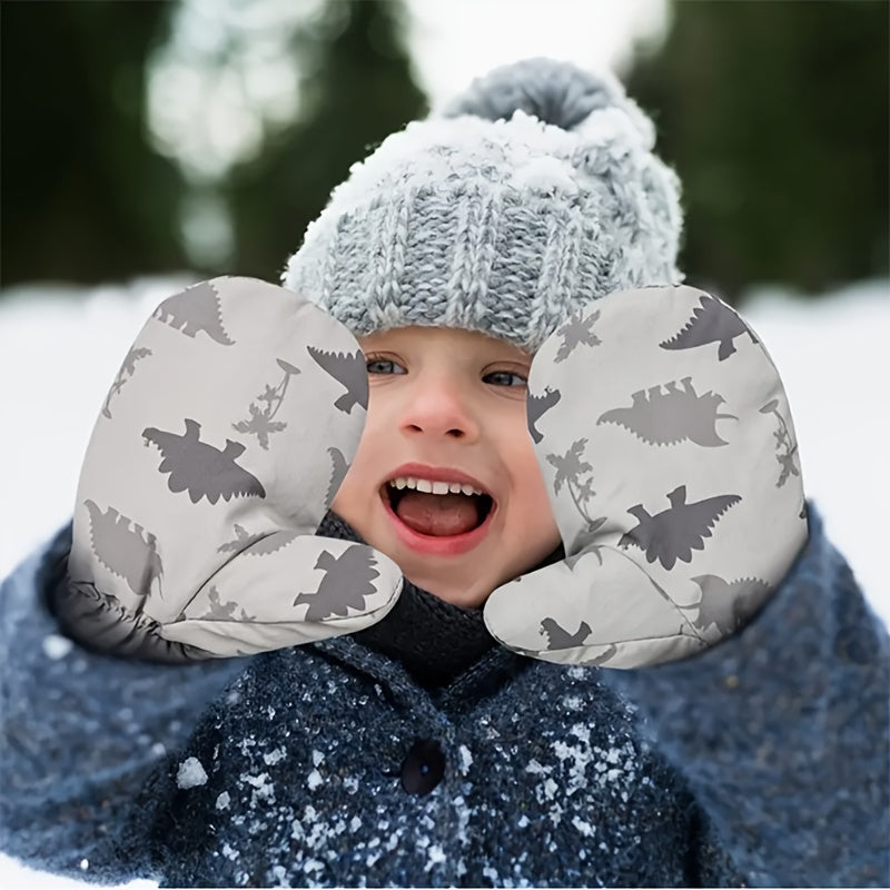 Rękawice Zimowe Dinozaury dla Dzieci - Na Ciepłe Przygody w Śniegu