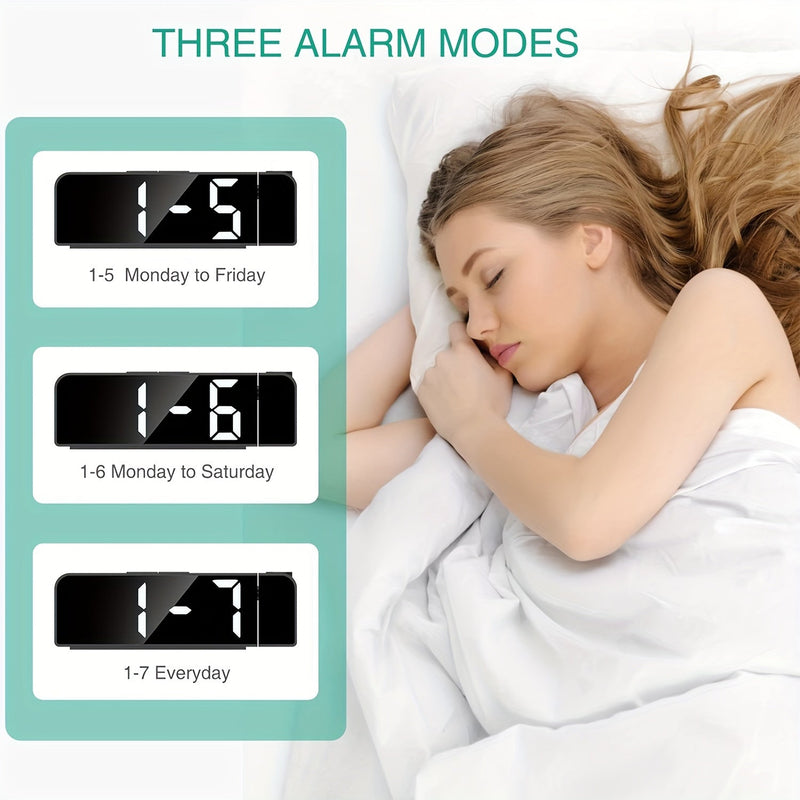 Projektor LED Zegar – Wyświetlanie Temperatury i Daty z Zasilaniem USB