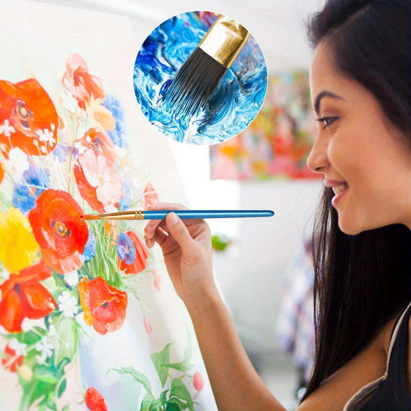 Zestaw farb akrylowych – 28 sztuk, w tym 18 kolorów farb akrylowych i 10 pędzli