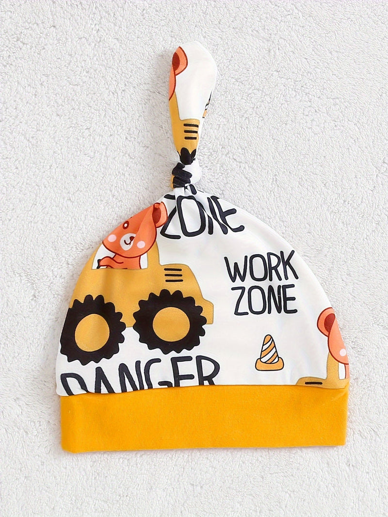 Kombinezon Przygoda z Koparką dla Niemowląt – W zestawie Body, Spodnie i Czapka na Zewnątrz