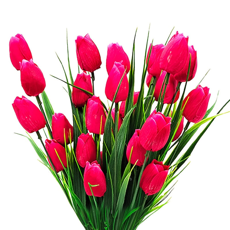 6 darabos mesterséges tulipán csomag – UV-álló és élethű kert- és beltéri dekorációhoz