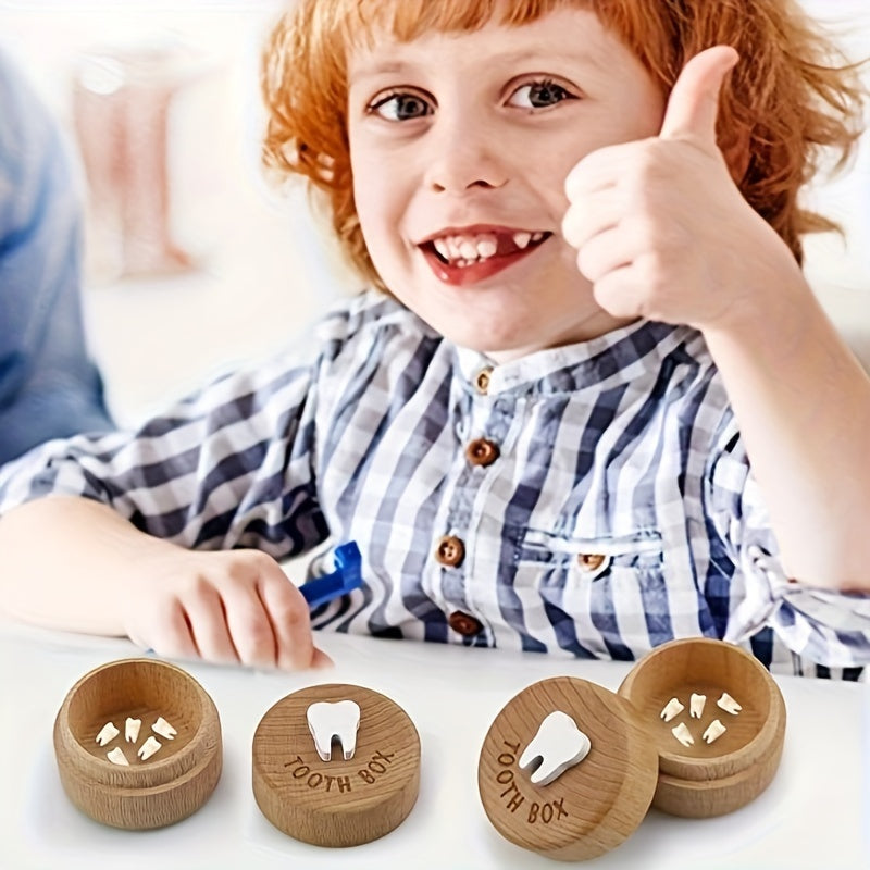 Cutie pentru dinți de zână pentru copii - Cutie din lemn pentru dinți ca suvenir și amintire