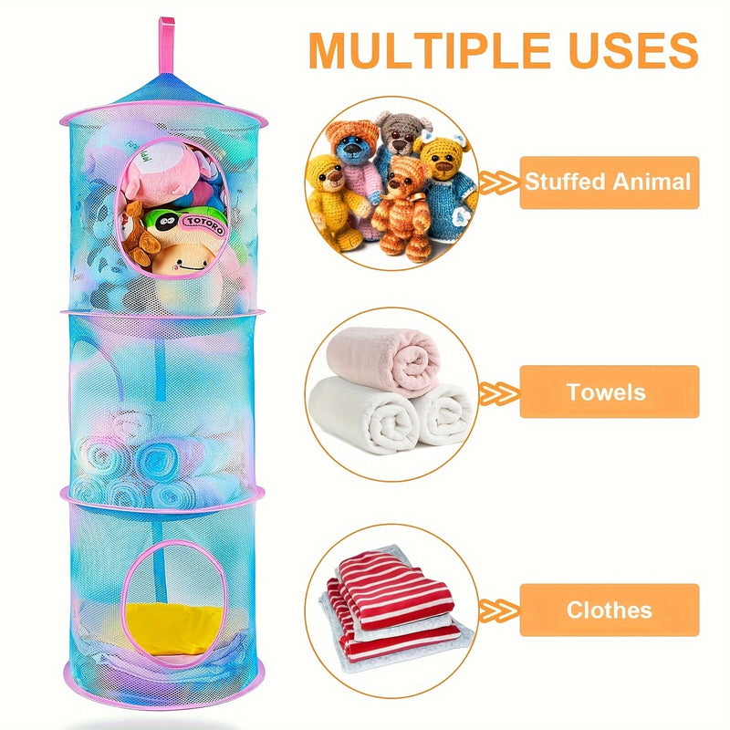 TidyTower 4-warstwowa Siatka do Przechowywania - Oszczędzająca Miejsce i Wielofunkcyjna