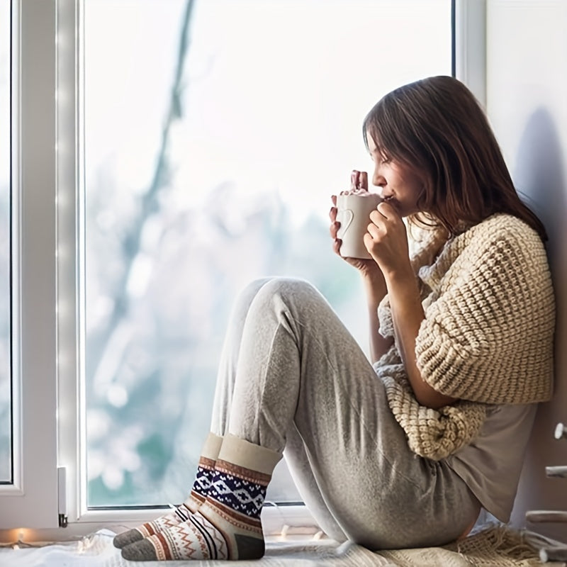 Lola Zestaw 5 Par Zimowych Skarpet dla Kobiet - Ciepłe i Wygodne na Zimowe Miesiące