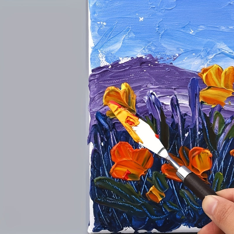 Zestaw 7 stalowych noży paletowych – do malowania i mieszania kolorów