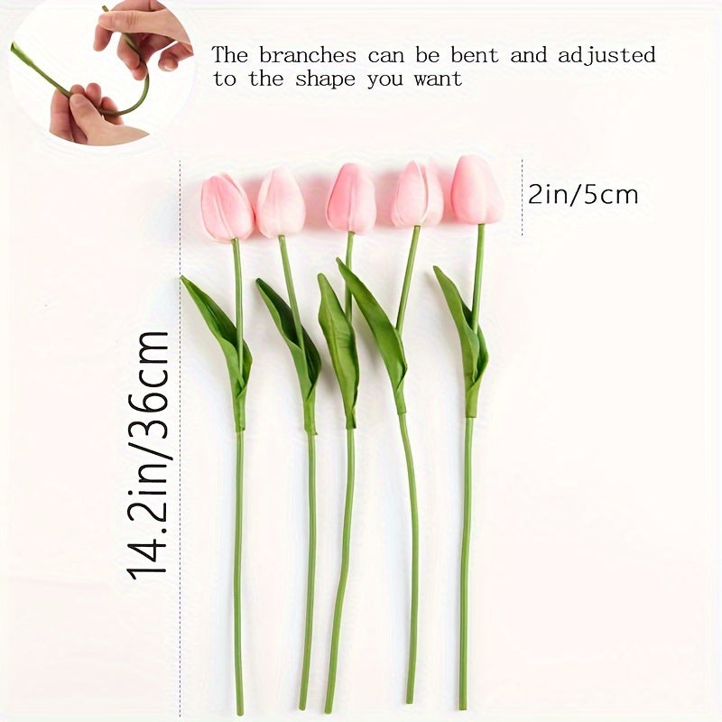 Set of 10 Realistic Tulips – Ideal for Weddings and Interior Decoration