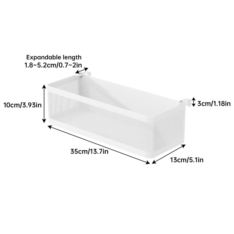 Regulowany Metalowy Kosz na Przechowywanie z Hakami - Praktyczne Rozwiązanie do Organizacji