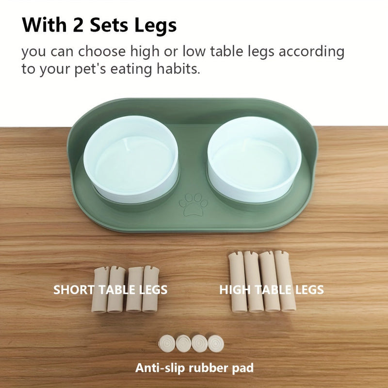 Elevated Double Bowl for Pets – Comfortable and Healthy Feeding for Cats and Dogs