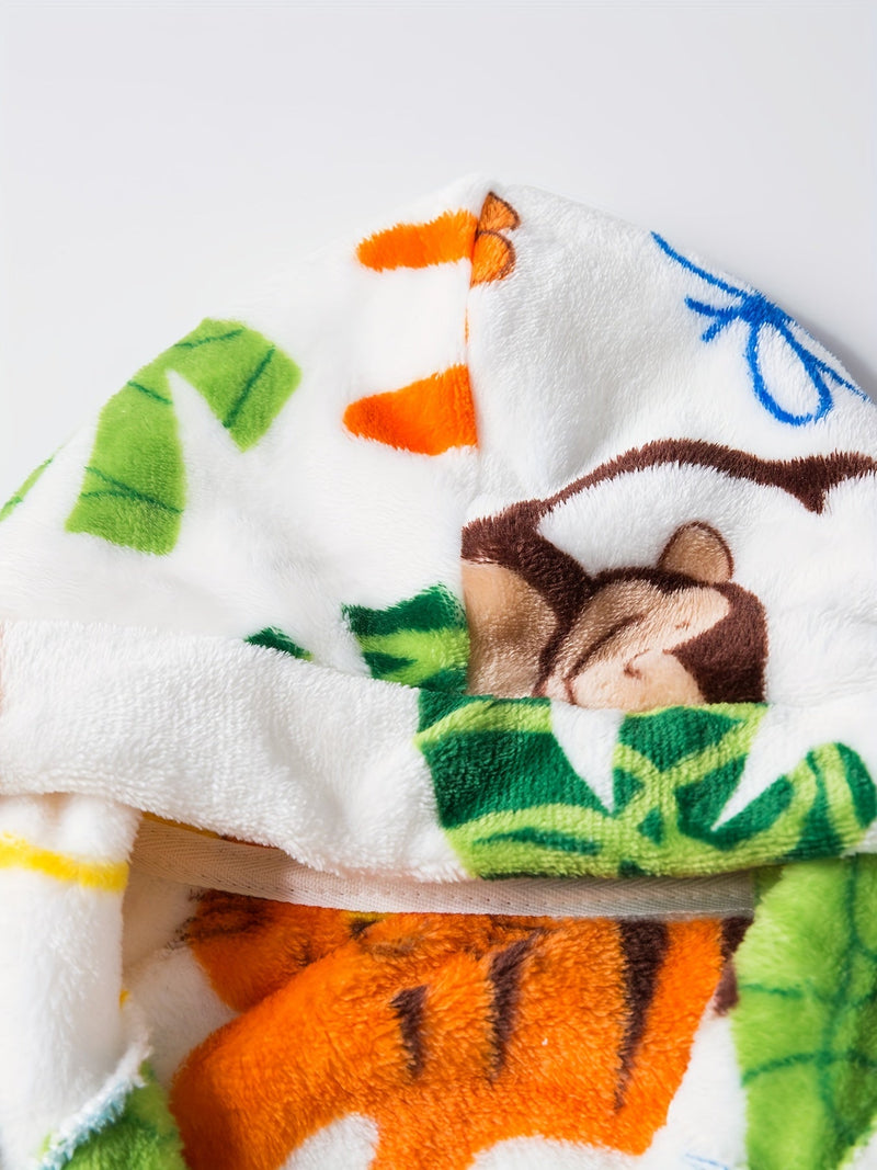 Flanelowa szlafrok dziecięcy z nadrukiem zwierząt – Super miękki i komfortowy dla chłopca i dziewczynki