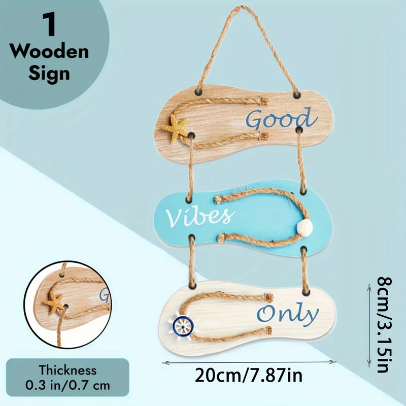 Wooden Wall Decoration Flip-Flop - Nautical Style for a Summer Look