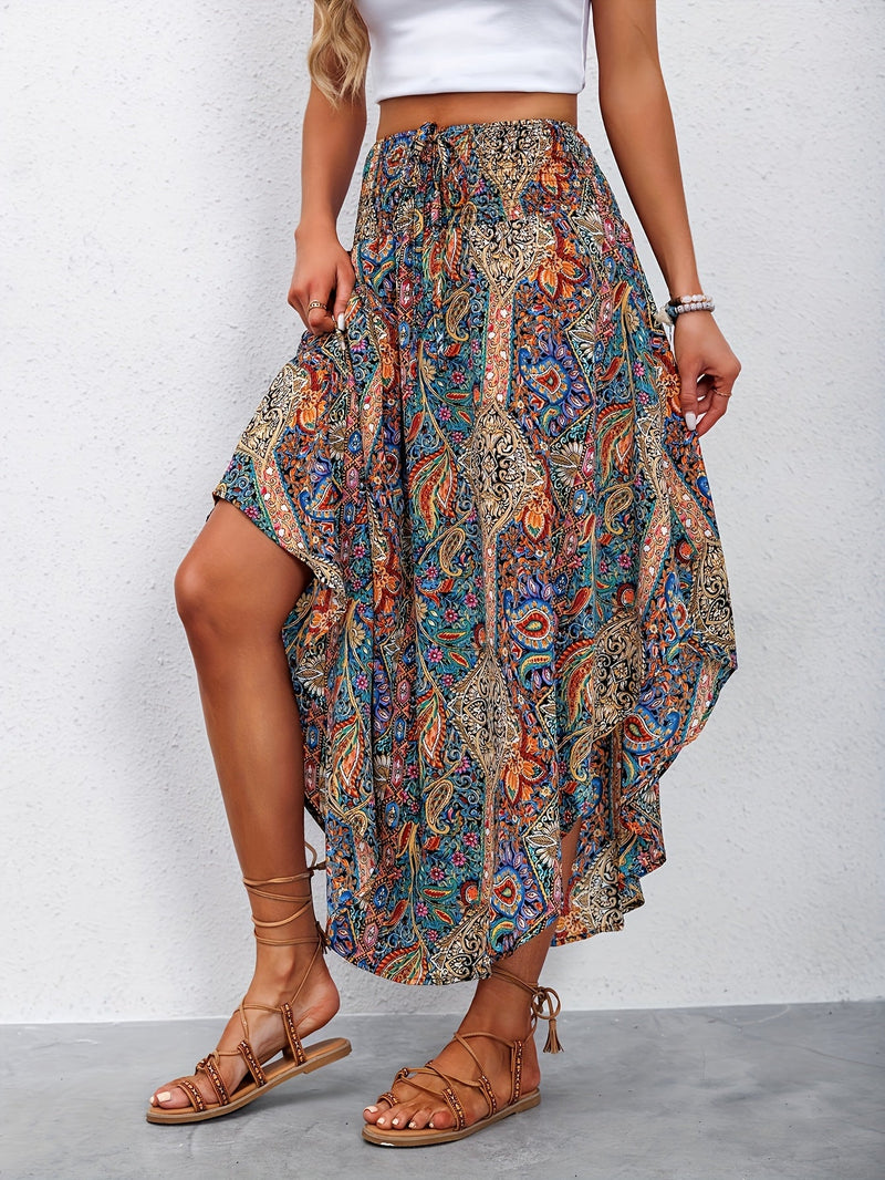 Skirt with Paisley Pattern and High Waist – Stylish and Comfortable for Summer and Spring