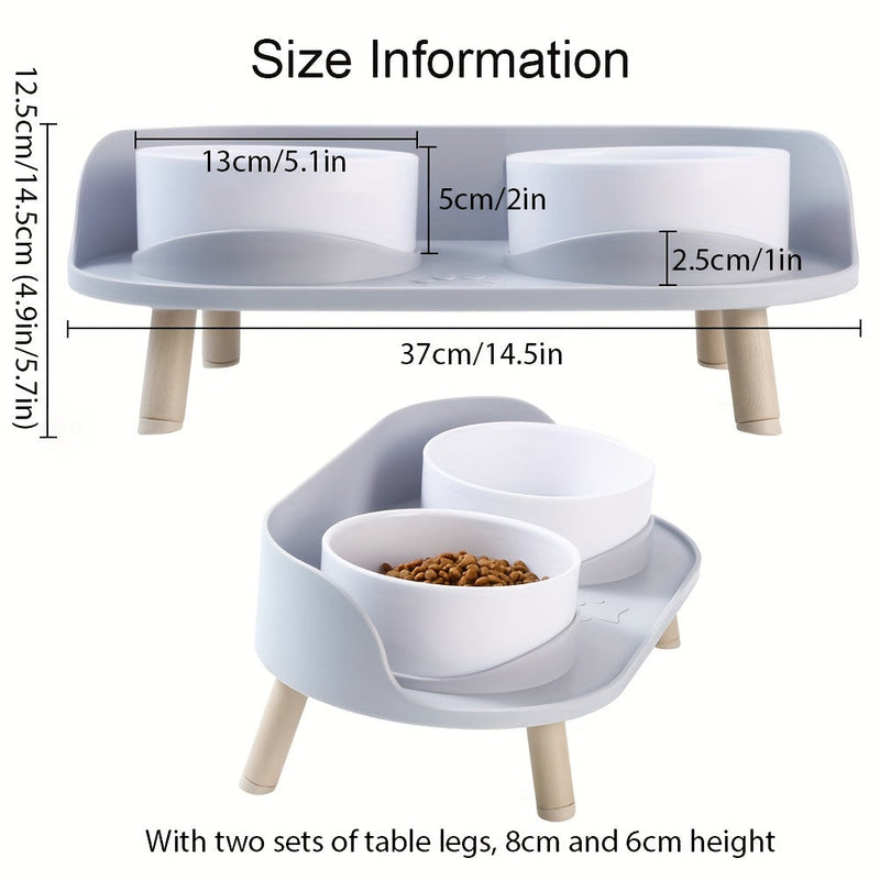 Elevated Double Bowl for Pets – Comfortable and Healthy Feeding for Cats and Dogs