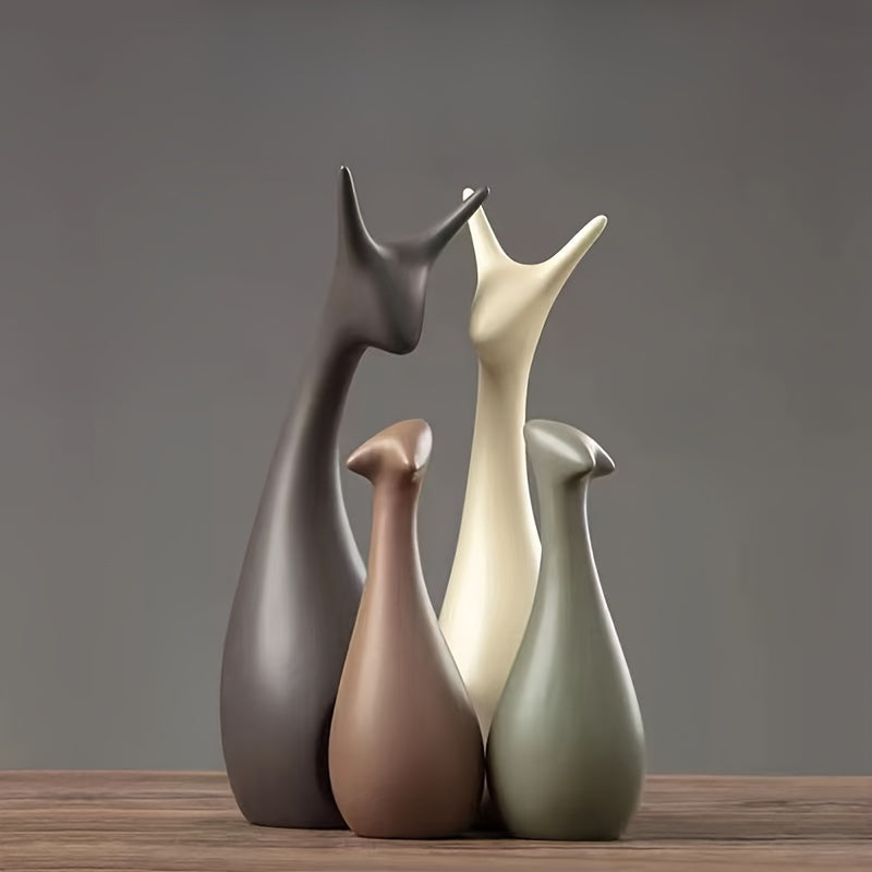 Ceramic Set with Moose – Luxury Decoration for Living Room and Office
