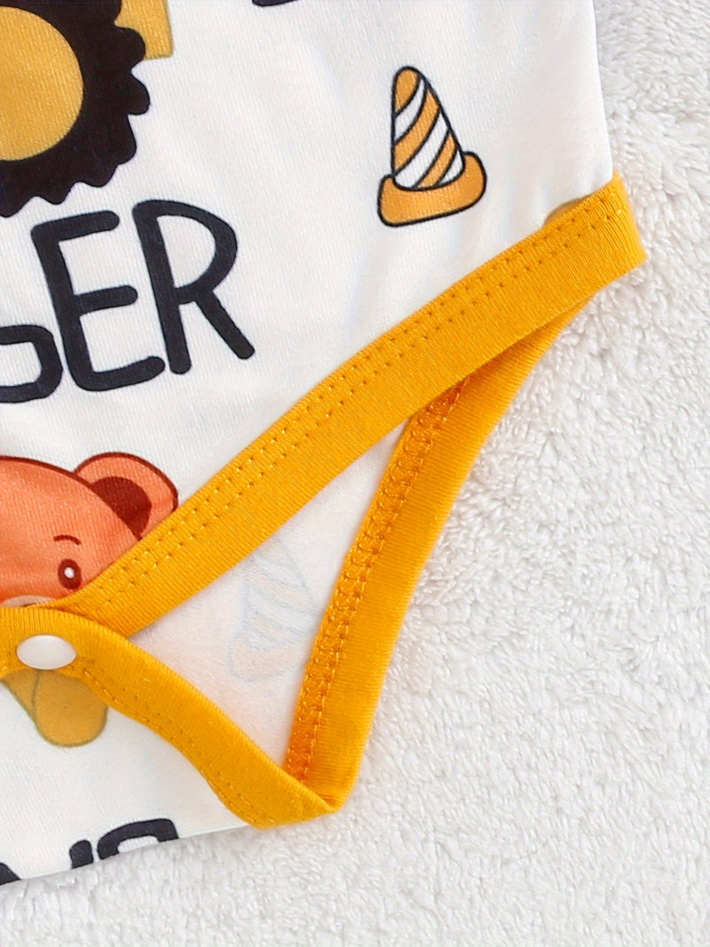 Kombinezon Przygoda z Koparką dla Niemowląt – W zestawie Body, Spodnie i Czapka na Zewnątrz