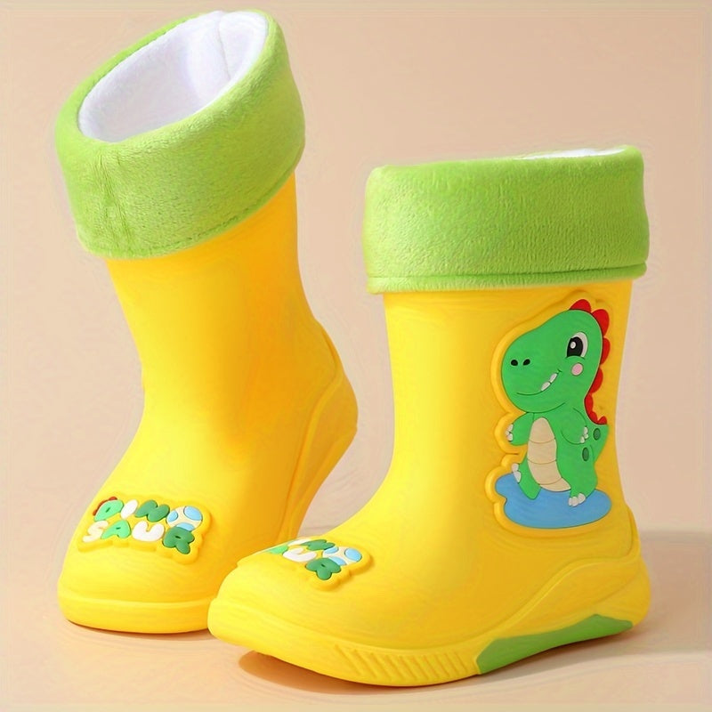 Dziecięce kalosze z rysunkiem kosmonauty – Ciepłe i wodoodporne na zimę