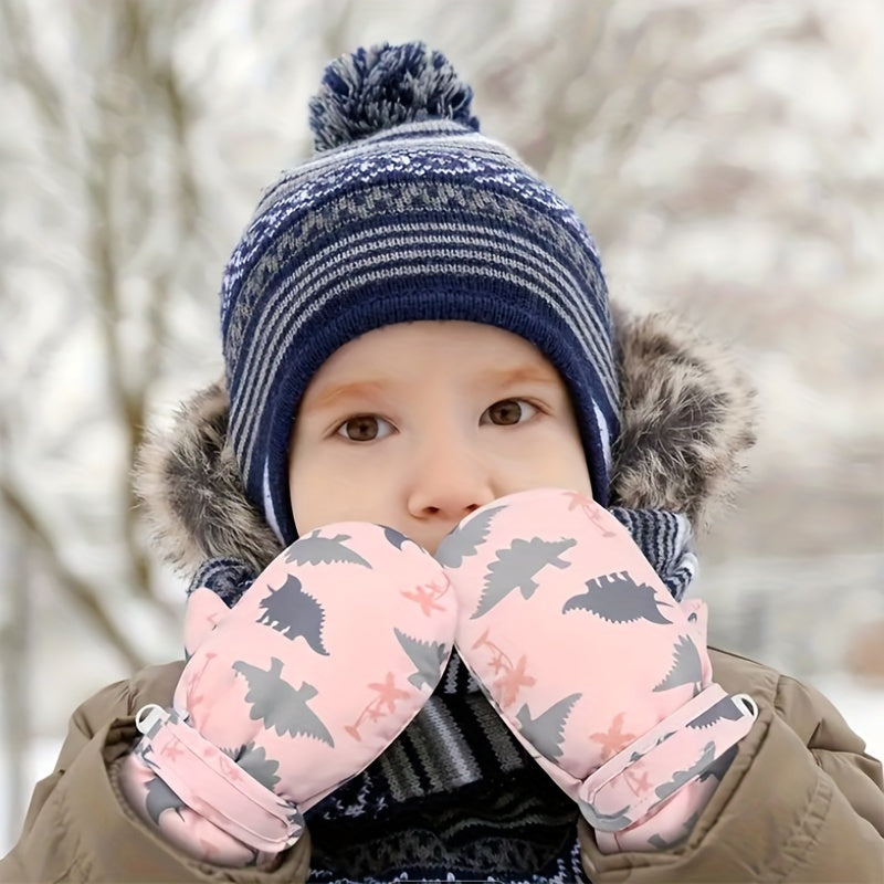 Rękawice Zimowe Dinozaury dla Dzieci - Na Ciepłe Przygody w Śniegu
