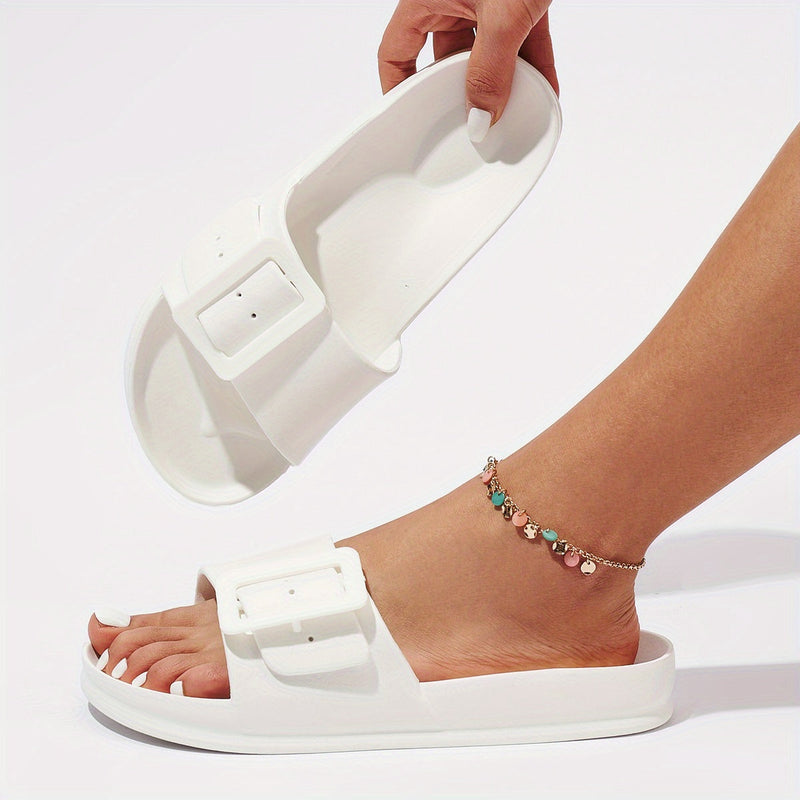 Papuci de damă confortabili cu cataramă – ușori și reglabili pentru uz interior și exterior