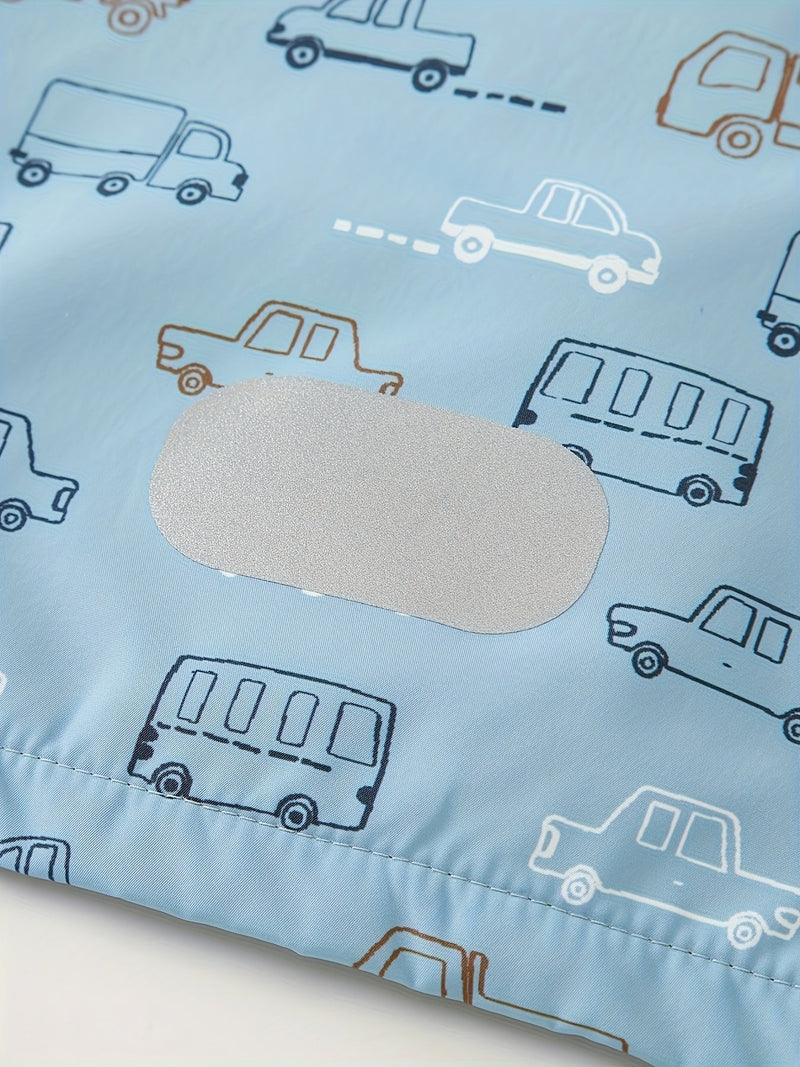 Chłopięca Fleece Kurtka z Motywem Auta – Wodoodporna i Wiatroszczelna Kurtka na Zewnątrz