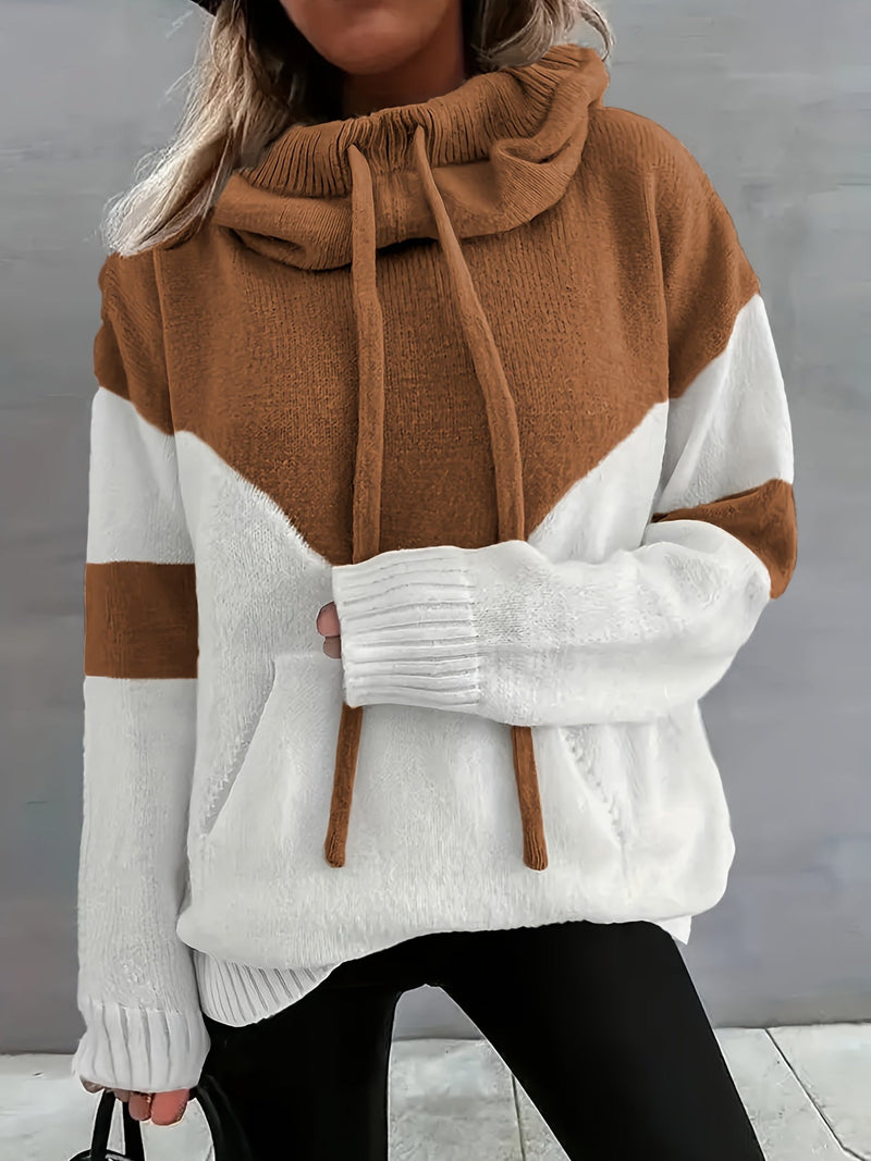 Ava Color Block Hoodie Sweter - Stylowy i Wygodny dla Kobiet