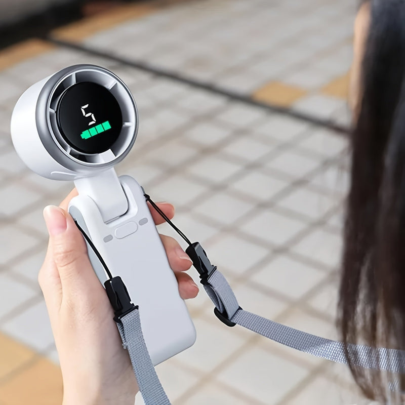 Ventilator Turbo Manual Compact – 3-în-1 Încărcabil USB cu 5 Viteze