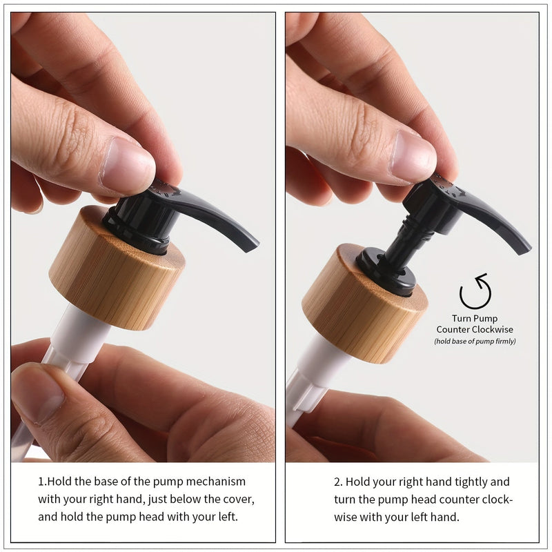 Modern soap dispenser with wooden base - For a stylish bathroom