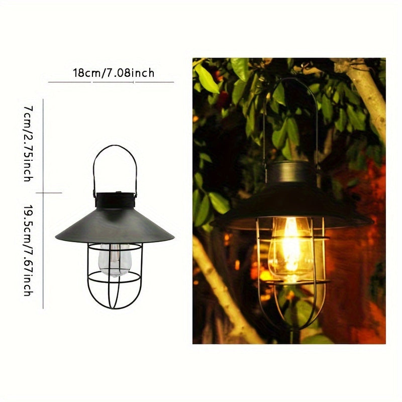 Zestaw 2 Solarnych Retro Latarni – Vintage Lampy Wiszące do Ogrodu i Balkonu