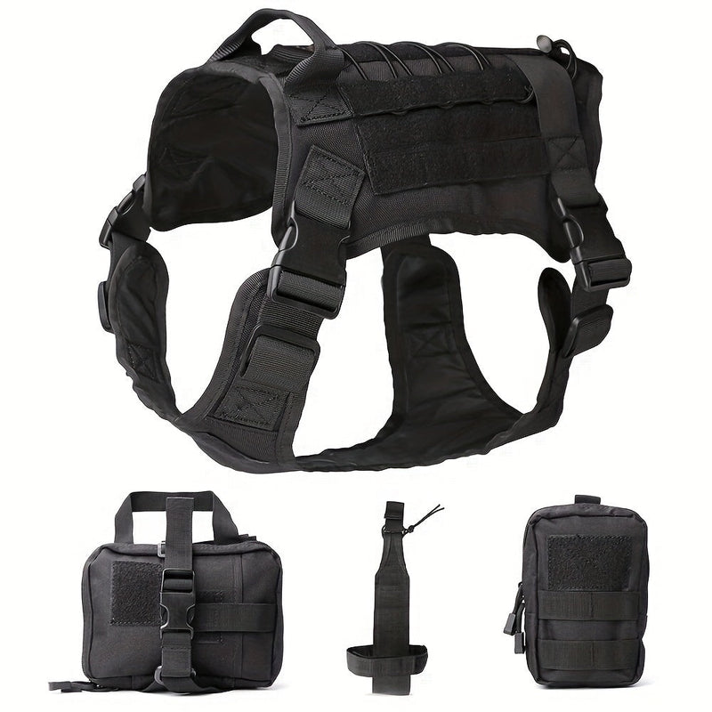 Tactical Harness for Dog with Pockets – Durable Nylon Harness for Training and Adventures