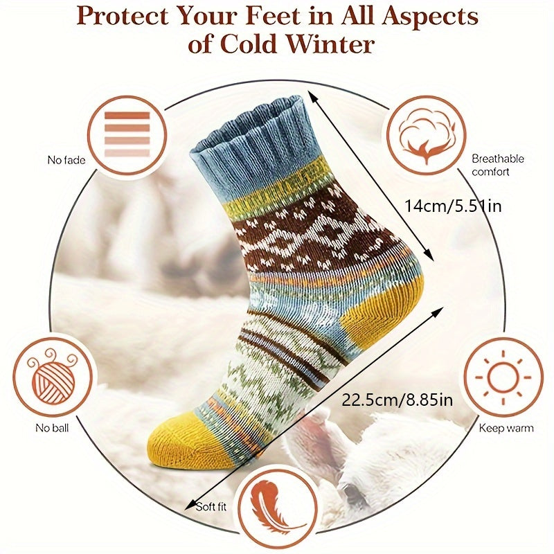 Lola Zestaw 5 Par Zimowych Skarpet dla Kobiet - Ciepłe i Wygodne na Zimowe Miesiące