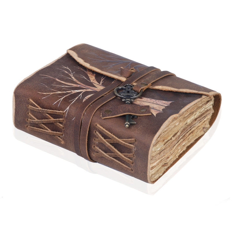 Ręcznie Robiony Vintage Notatnik z Wyglądem Skórzanym i Zamykaną Zawieszką – Dla Kreatywnych Dusz