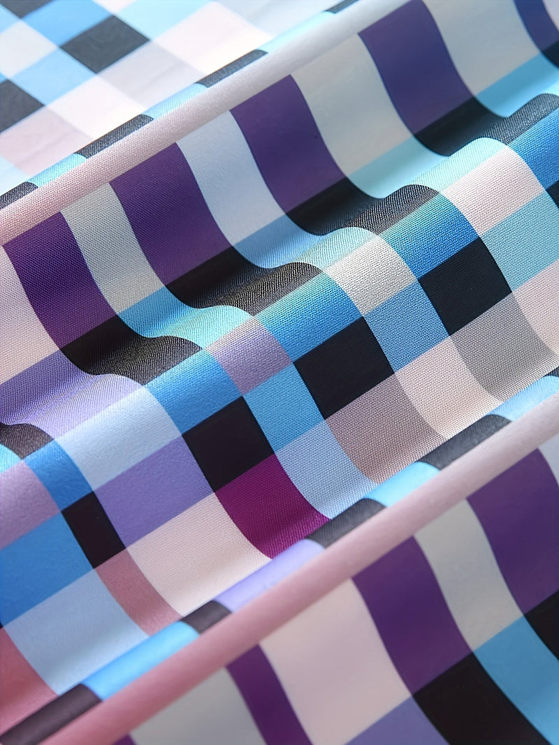 Gradientowa Bluzka w Kratę dla Dams – Wesoła i Stylowa na Lato