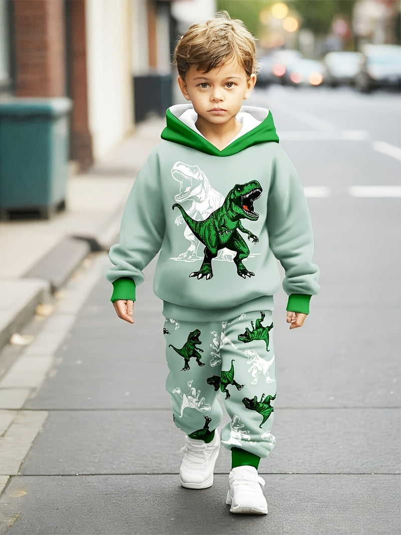 Set Hoodie and Pants Dino Print – Comfortable and Stylish for Boys