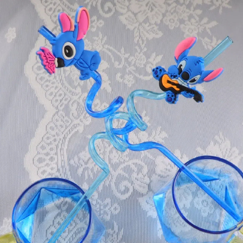 Zestaw wielokrotnego użytku słomek Stitch – 16 kolorowych słomek na przyjęcia i urodziny