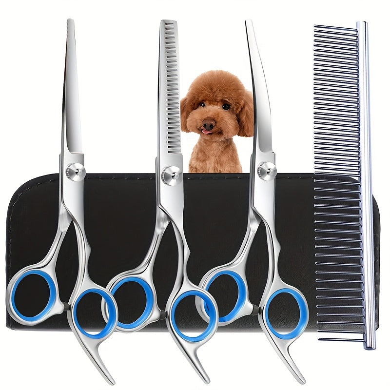Professional Pet Care Set – Scissors and Comb for Perfect Grooming of Dogs and Cats