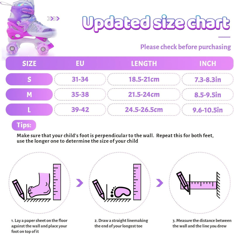 Regulowane Rolki dla Dzieci – Migoczący Wzór Gwiazdy z Świecącymi Kółkami
