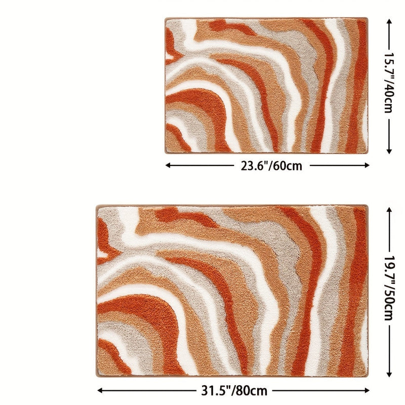 Geometryczny Dywanik Łazienkowy – Absorbujący i Miękki z Antypoślizgowym Spodem