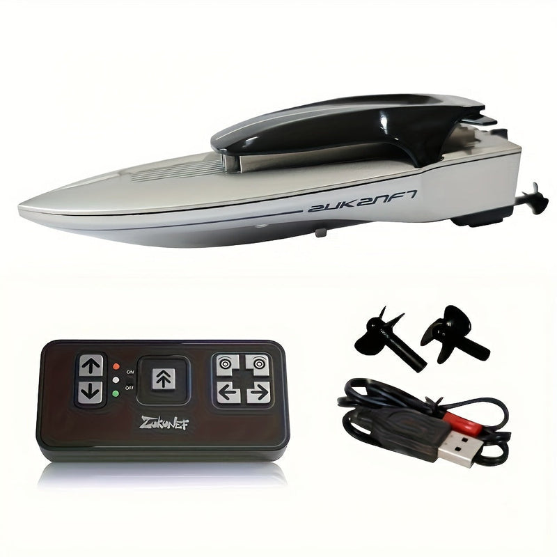 Mini barcă de jucărie acvatică – Controlată de la distanță cu iluminare LED