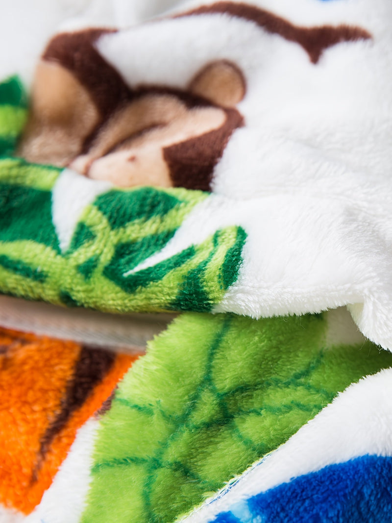 Flanelowa szlafrok dziecięcy z nadrukiem zwierząt – Super miękki i komfortowy dla chłopca i dziewczynki