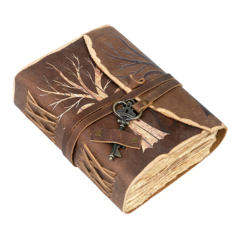 Ręcznie Robiony Vintage Notatnik z Wyglądem Skórzanym i Zamykaną Zawieszką – Dla Kreatywnych Dusz