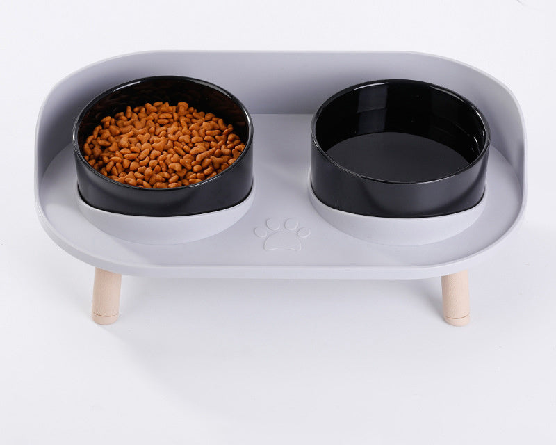 Elevated Double Bowl for Pets – Comfortable and Healthy Feeding for Cats and Dogs