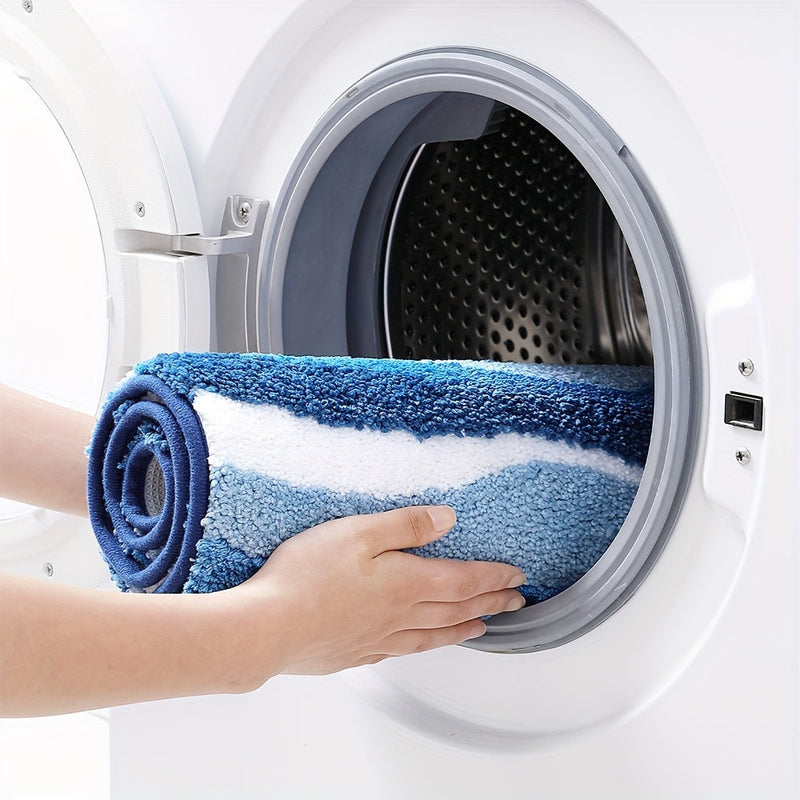 Geometryczny Dywanik Łazienkowy – Absorbujący i Miękki z Antypoślizgowym Spodem