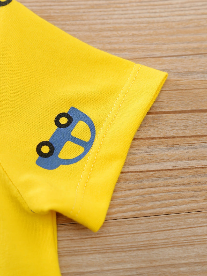 Zabawny Body dla Niemowląt z Wzorem Samochodowym – Idealne na Letnie Przygody