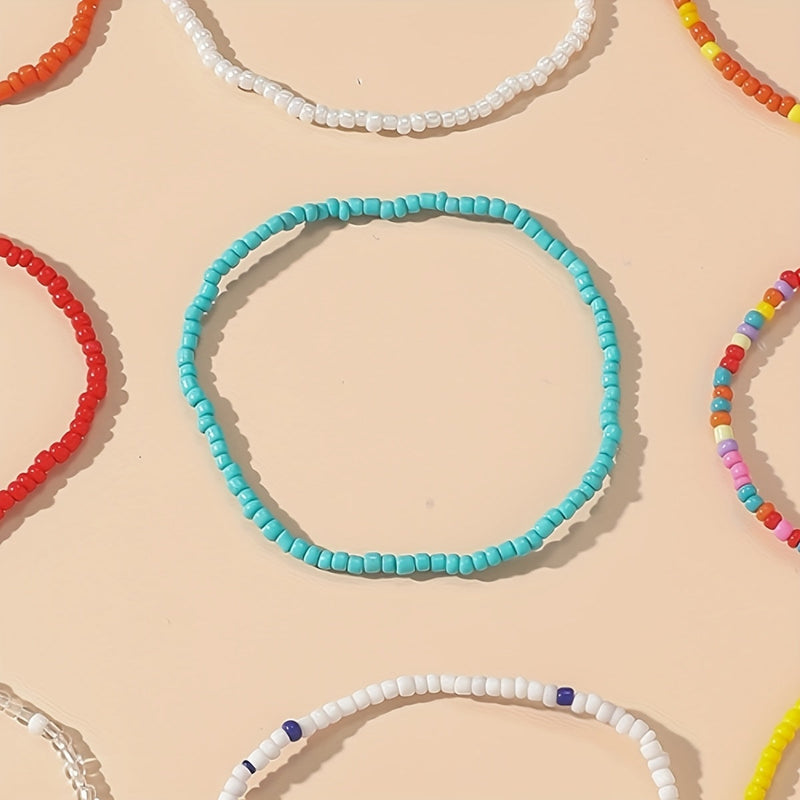 13 darabos Boho bokalánc készlet - kézzel készített gyöngyös kiegészítők nyárra